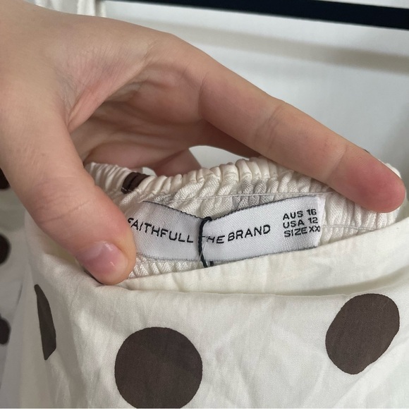 NWT Faithfull The Brand Anthropologie Eryn Mini Dress Bessie Dot Print White 12 - Picture 10 of 14